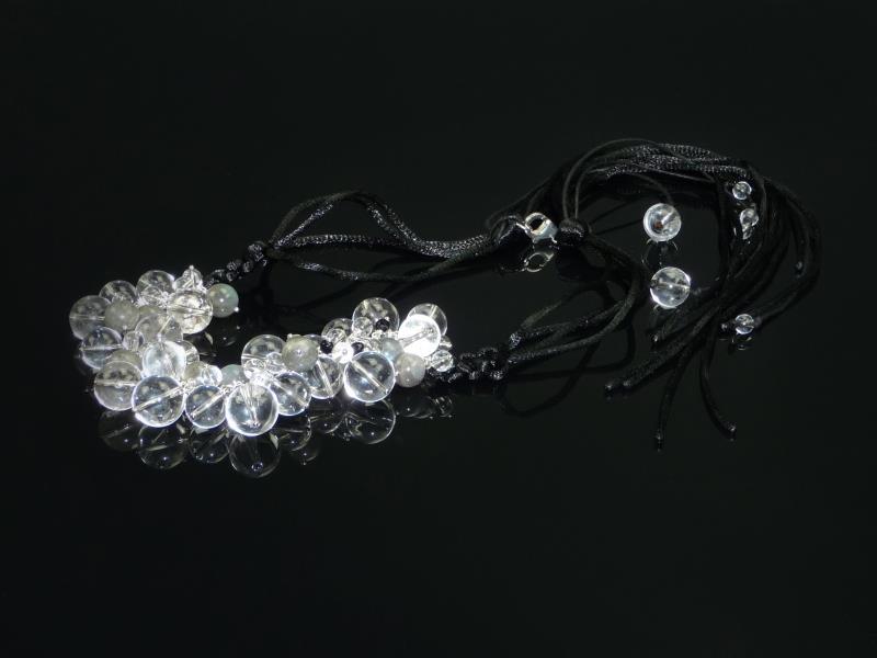 COLLIER Wave EN LABRADORITE, CRISTAL DE ROCHE ET ONYX