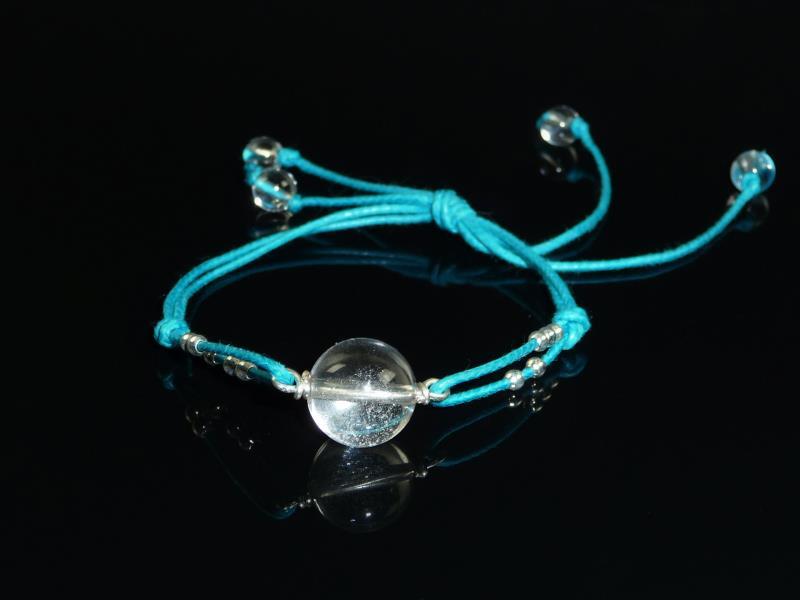 BRACELET EN CRISTAL DE ROCHE, CORDON TURQUOISE