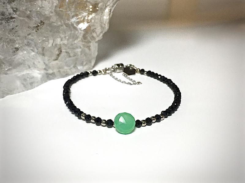 BRACELET EN SPINELLE ET CHRYSOPRASE